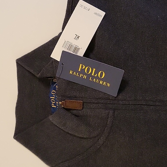 NWT Men's XL Polo Ralph Lauren French Knit Half-Zip Long Sleeve Pullover Sweater - Picture 3 of 9